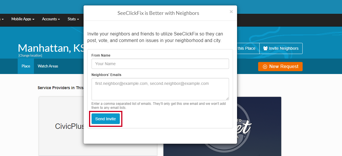 Send neighbor invite